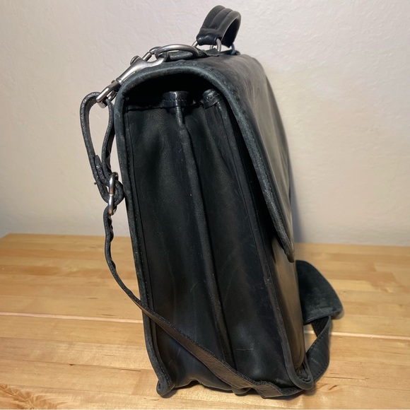 Jack Georges Elements Collection Double Gusset Flap Over Leather Briefcase - Picture 3 of 16